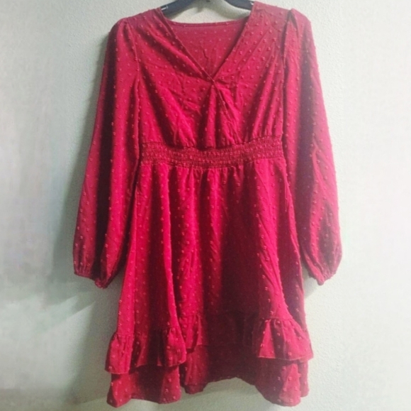 Dresses & Skirts - NWOT! Burgundy Long Sleeve Mini Dress